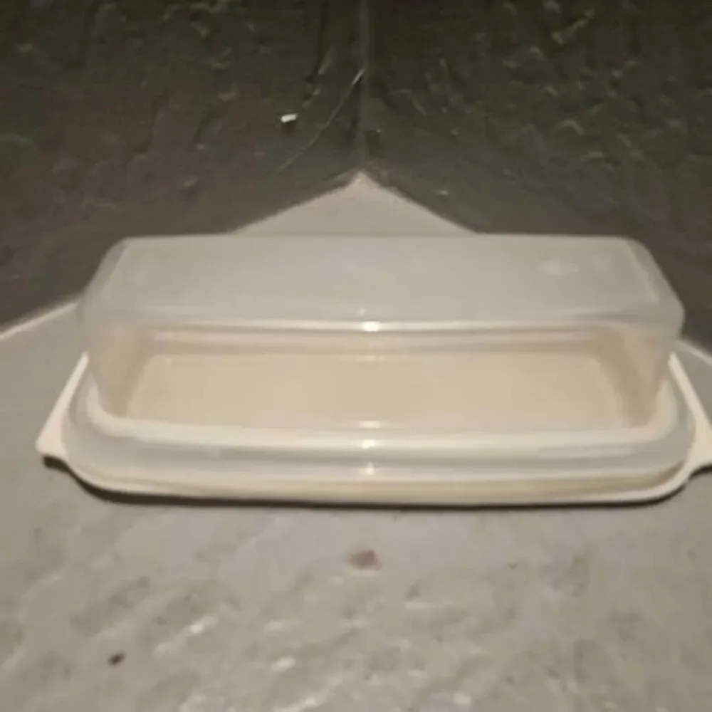 Rubbermaid Plastic Butter Dish #0478 Almond Base Clear Cover
